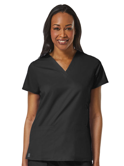 Women's Four-Pocket V-Neck Top - 1708 - Black