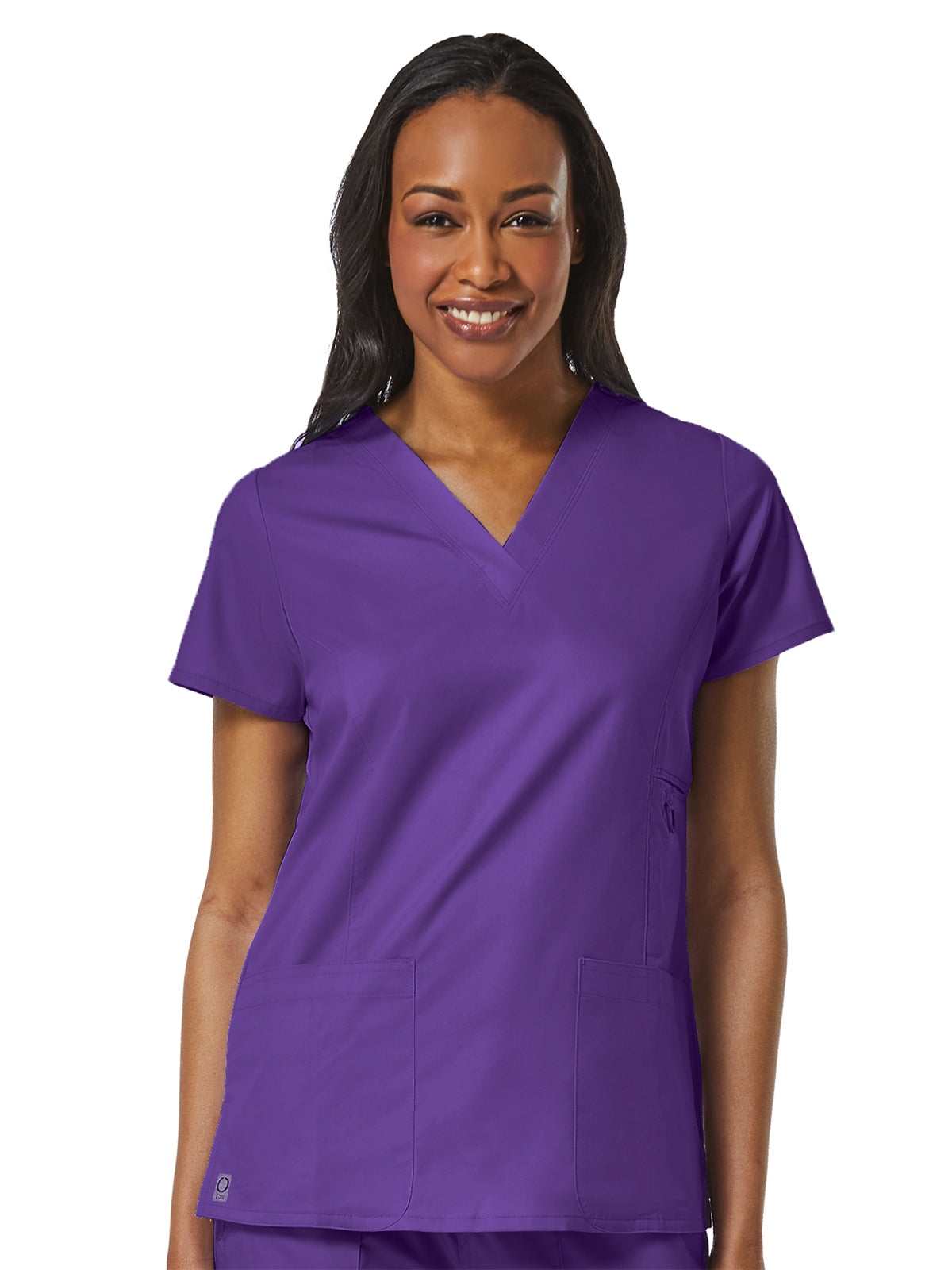 Women's Four-Pocket V-Neck Top - 1708 - Grape