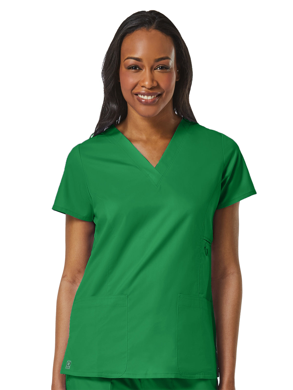 Women's Four-Pocket V-Neck Top - 1708 - Hunter Green