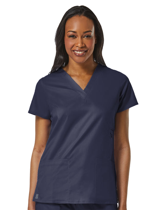 Women's Four-Pocket V-Neck Top - 1708 - True Navy