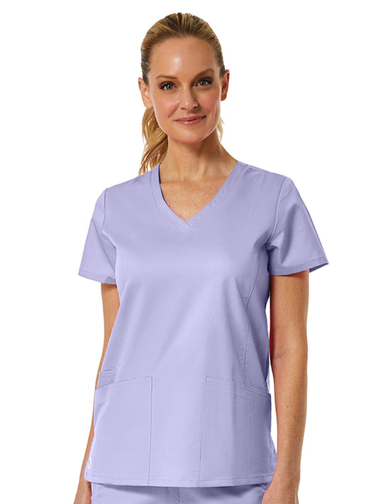 Women's Three-Pocket V-Neck Top - 1738 - Lavender