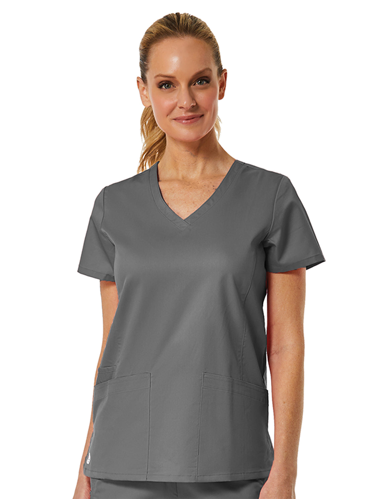 Women's Three-Pocket V-Neck Top - 1738 - Pewter