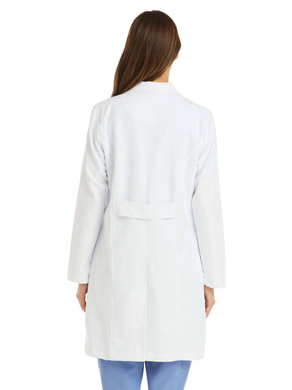 Women's Notched Collar Lab Coat - 5071 - White
