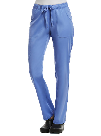 Women's Full Elastic Pant - 6501 - Ceil Blue