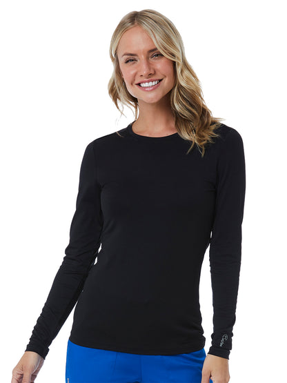 Women's Basic Long Sleeve Underscrub Tee - 6909 - Black