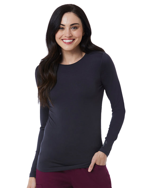 Women's Basic Long Sleeve Underscrub Tee - 6909 - Pewter