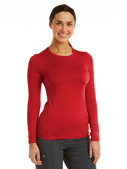 Women's Basic Long Sleeve Underscrub Tee - 6909 - Red