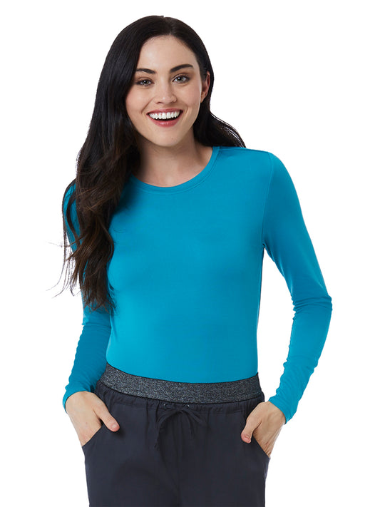 Women's Basic Long Sleeve Underscrub Tee - 6909 - Real Teal