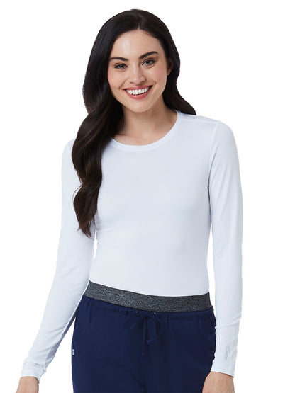 Women's Basic Long Sleeve Underscrub Tee - 6909 - White