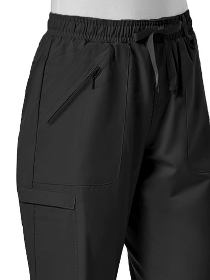 Women's Six-Pocket Full Elastic Pant - 7308 - Black