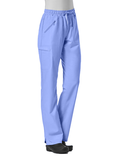 Women's Six-Pocket Full Elastic Pant - 7308 - Ceil Blue