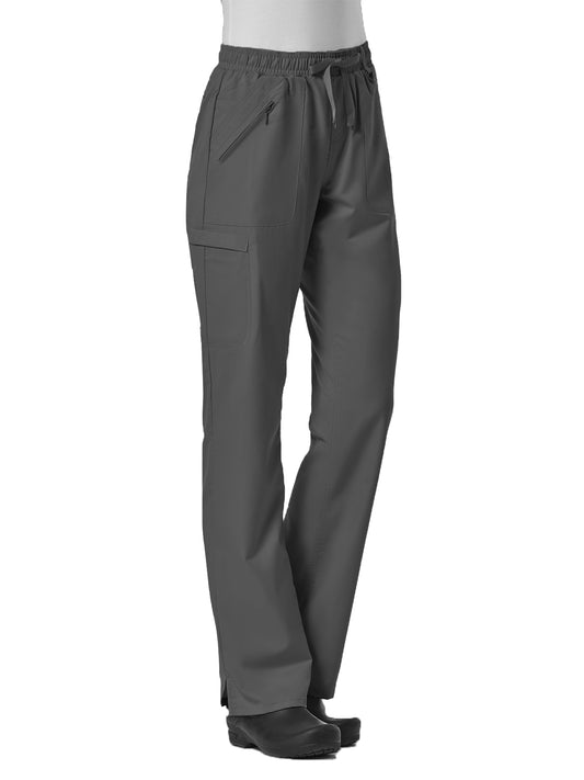 Women's Six-Pocket Full Elastic Pant - 7308 - Charcoal