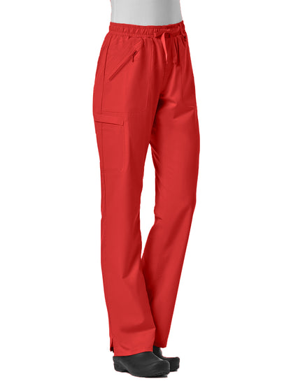 Women's Six-Pocket Full Elastic Pant - 7308 - Red