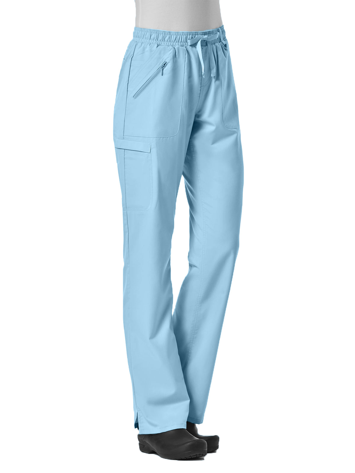 Women's Six-Pocket Full Elastic Pant - 7308 - Sky Blue