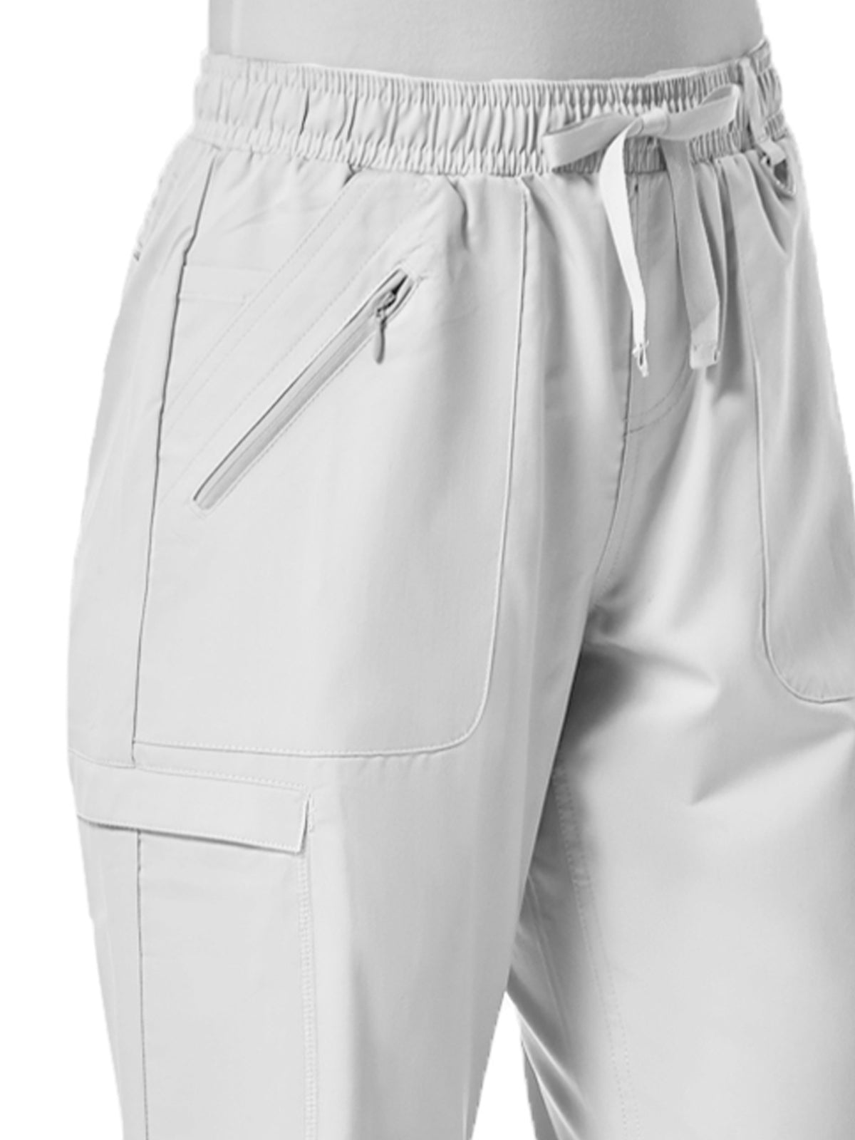 Women's Six-Pocket Full Elastic Pant - 7308 - White