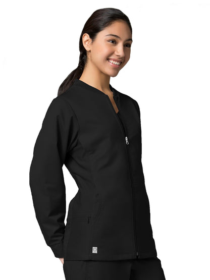 Women's Four-Pocket Sporty Mesh Jacket - 8708 - Black