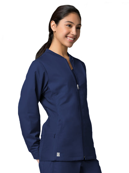 Women's Four-Pocket Sporty Mesh Jacket - 8708 - True Navy