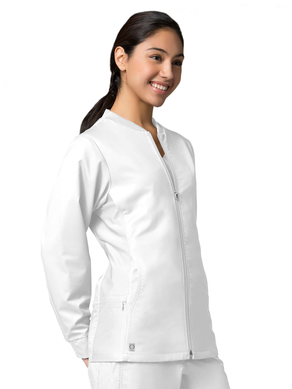 Women's Four-Pocket Sporty Mesh Jacket - 8708 - White