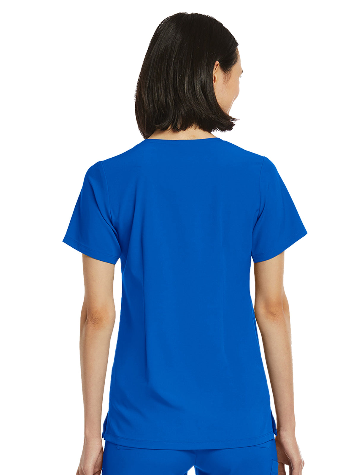 Women's Fitted One-Pocket V-Neck Scrub Top - SJ101 - Royal Blue