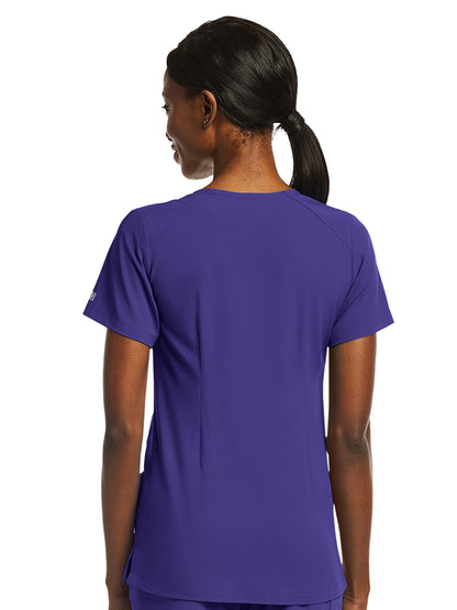 Women's Fitted Two-Pocket V-Neck Scrub Top - SJ102 - Grape