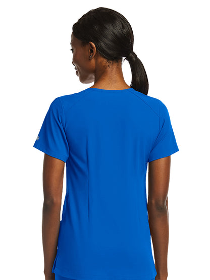 Women's Fitted Two-Pocket V-Neck Scrub Top - SJ102 - Royal Blue