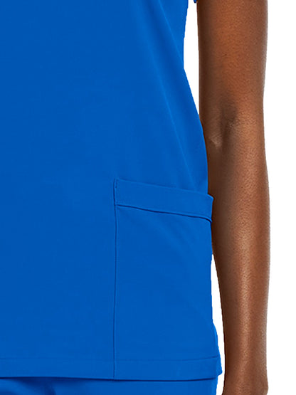 Women's Fitted Two-Pocket V-Neck Scrub Top - SJ102 - Royal Blue