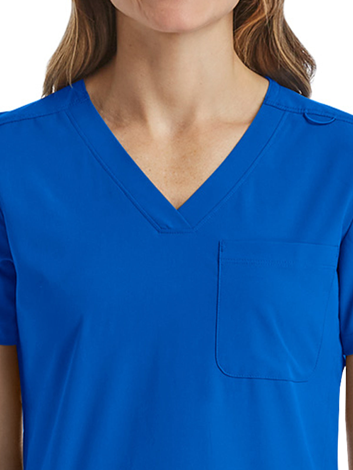 Women's Fitted Six-Pocket V-Neck Scrub Top - SJ103 - Royal Blue