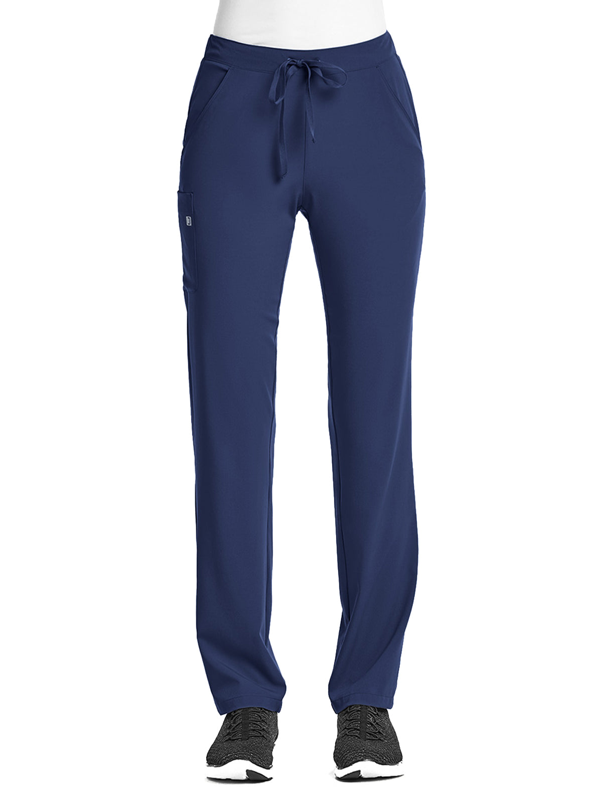 Women's Fitted Five-Pocket Tapered Leg Scrub Pant - SJ201 - Navy