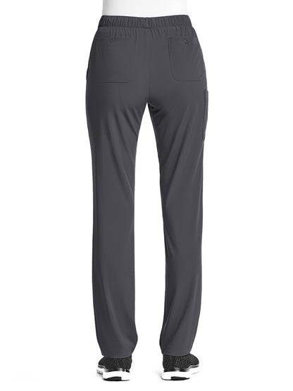 Women's Fitted Five-Pocket Tapered Leg Scrub Pant - SJ201 - Pewter