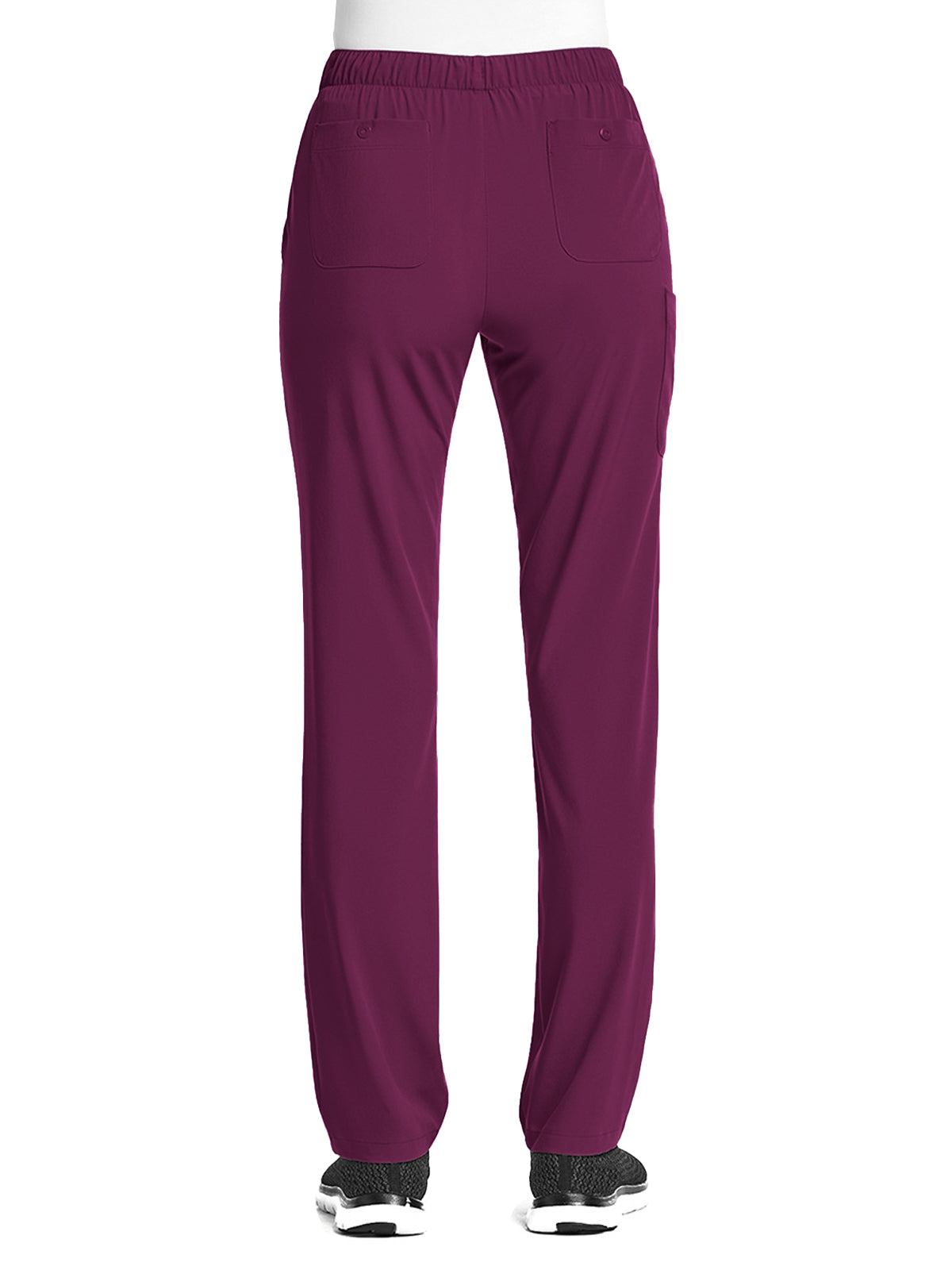 Women's Fitted Five-Pocket Tapered Leg Scrub Pant - SJ201 - Wine