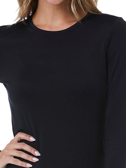 Women's Long Sleeve Underscrub Tee - SJ401 - Black