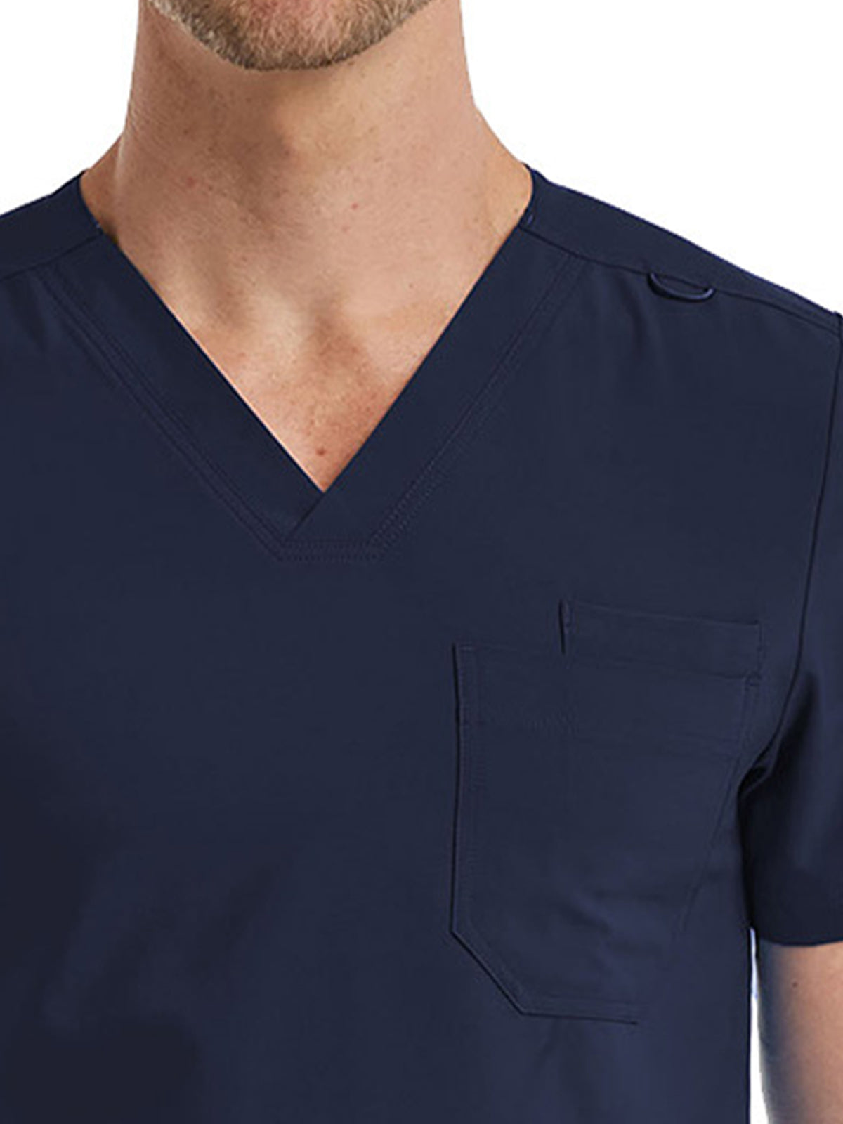 Unisex One-Pocket V-Neck Scrub Top - SJ501 - Navy