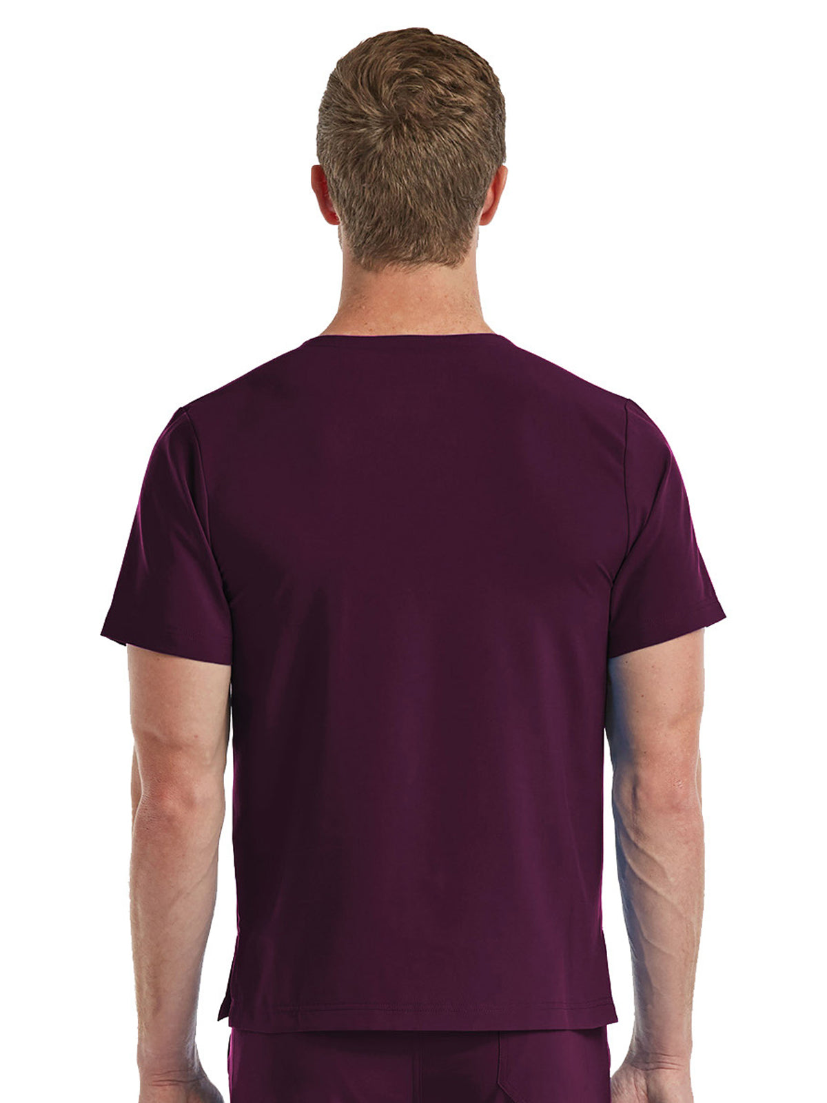 Unisex One-Pocket V-Neck Scrub Top - SJ501 - Wine