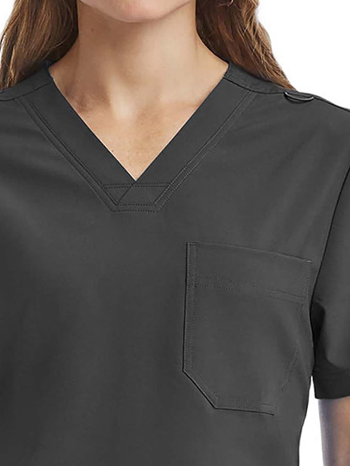 Unisex Three-Pocket V-Neck Scrub Top - SJ503 - Pewter