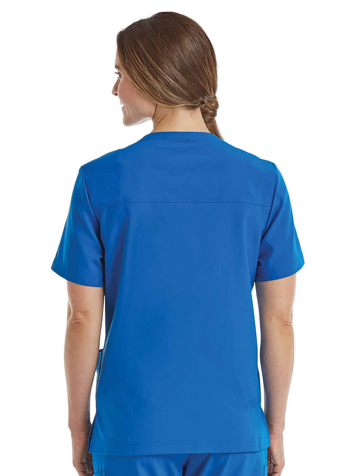 Unisex Three-Pocket V-Neck Scrub Top - SJ503 - Royal Blue