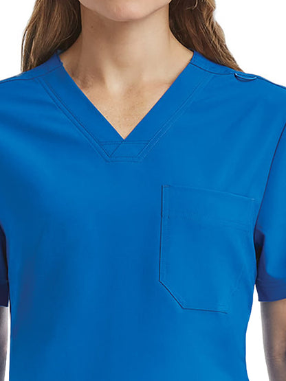 Unisex Three-Pocket V-Neck Scrub Top - SJ503 - Royal Blue