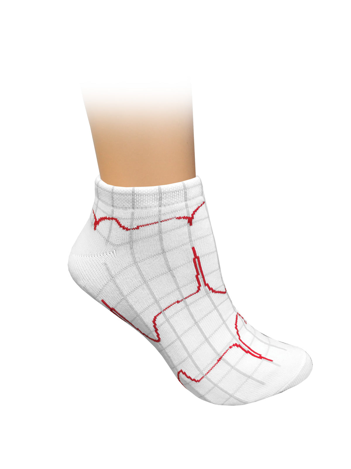 Unisex Nurse Ankle Socks - 377 - Heartbeat EKG