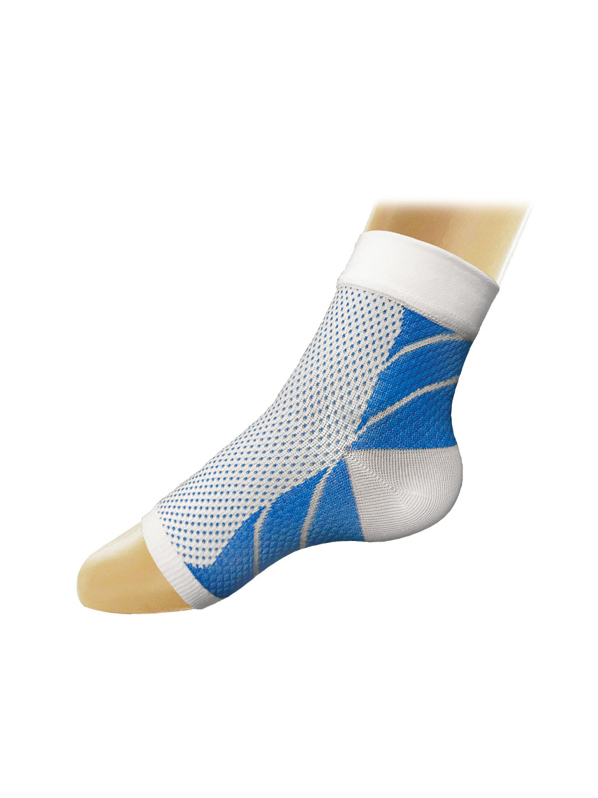 Plantar Fasciitis Sock - 384 - White and Sky Blue