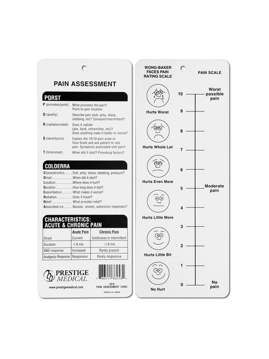 Pain Assessment Card - 3910 - Standard