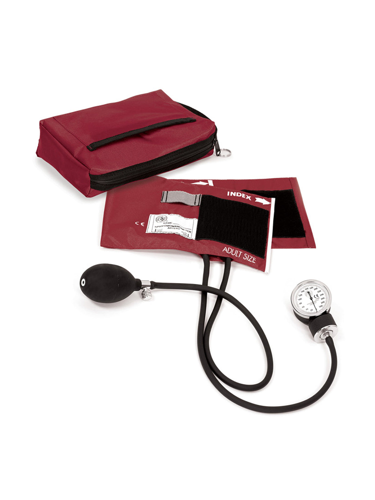 Premium Aneroid Sphygmomanometer & Carrying Case - 882 - Burgundy