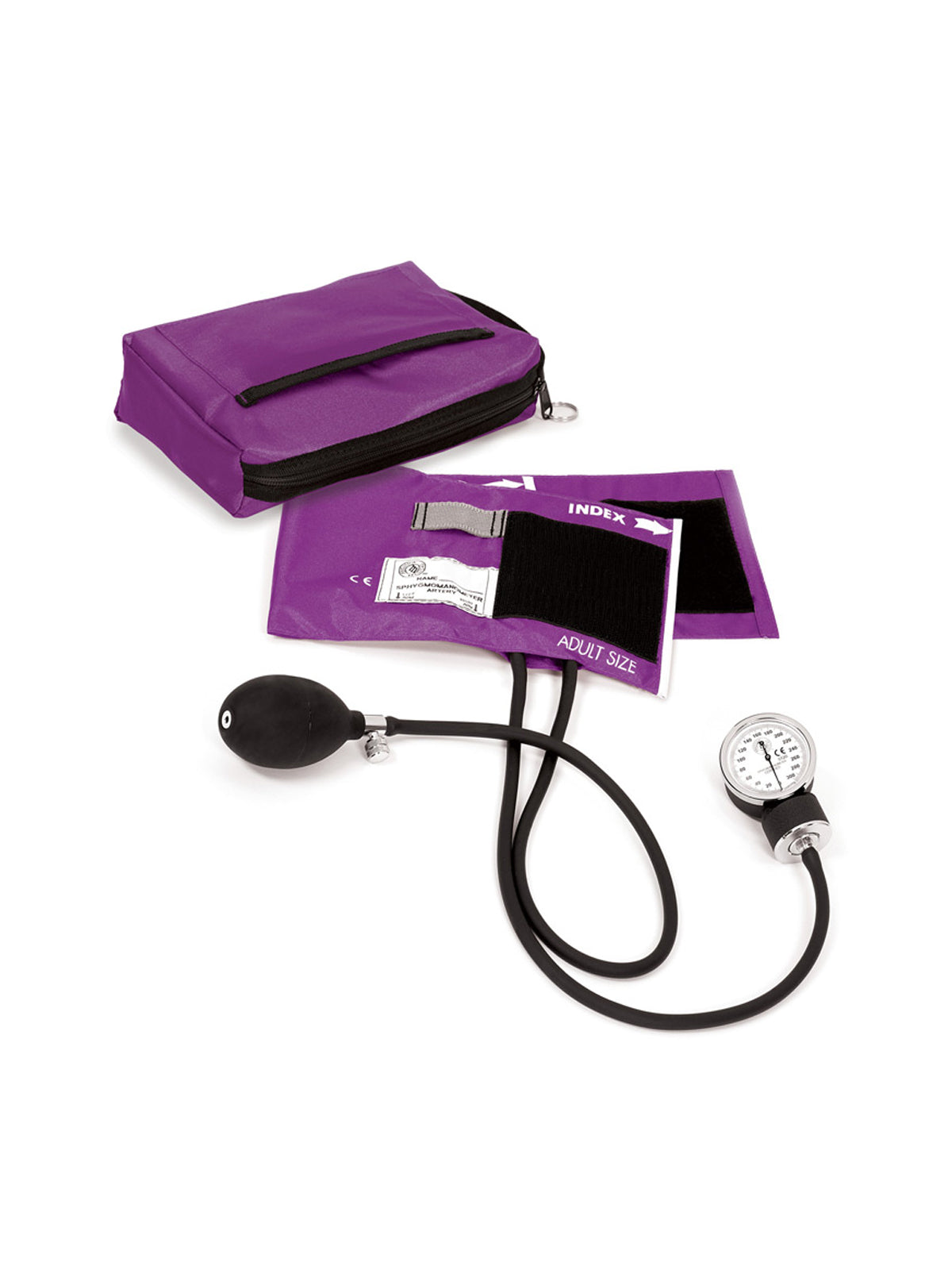 Premium Aneroid Sphygmomanometer & Carrying Case - 882 - Purple