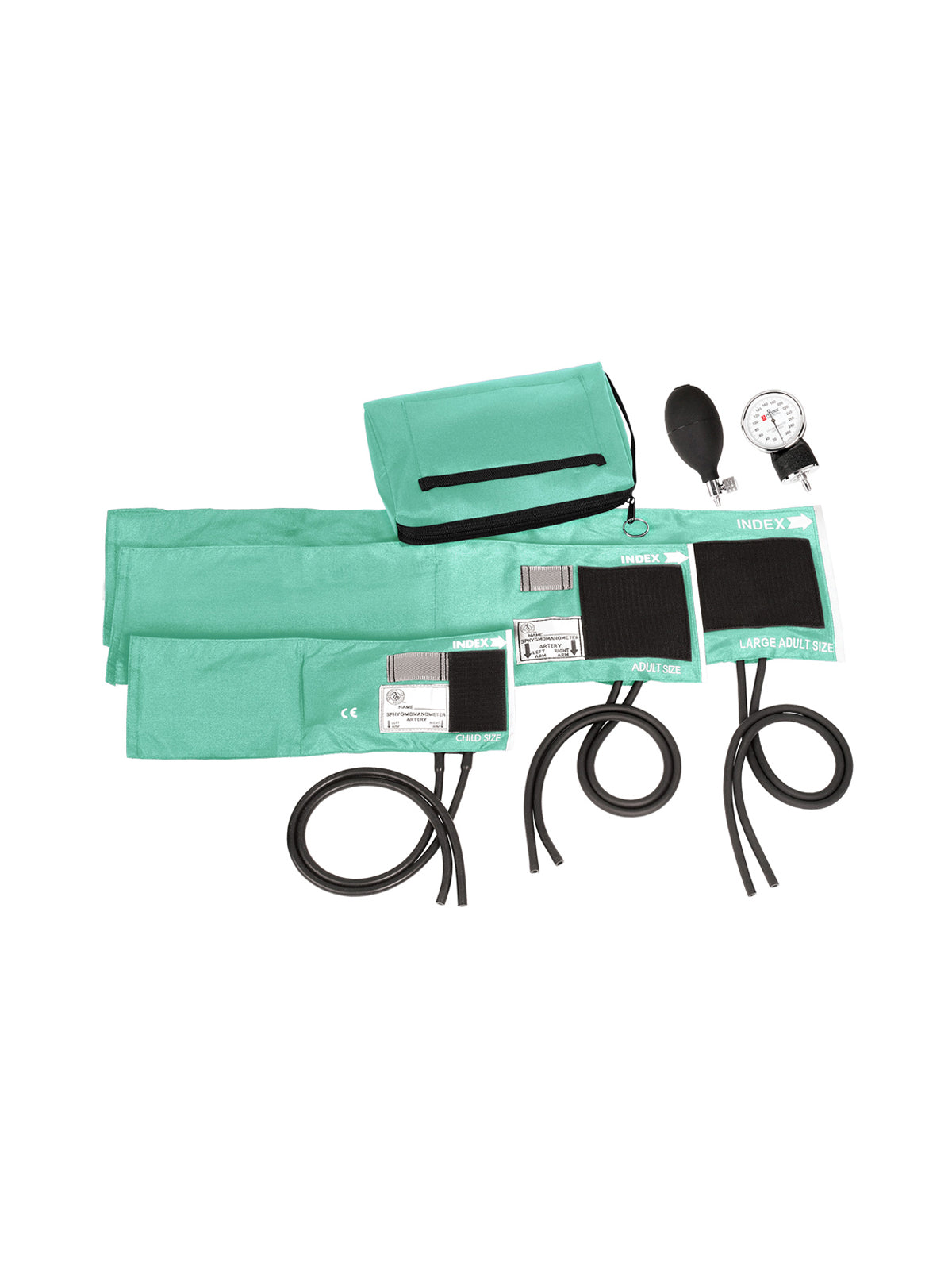 3-in-1 Aneroid Sphygmomanometer Set & Carrying Case - 882COM - Aqua Sea