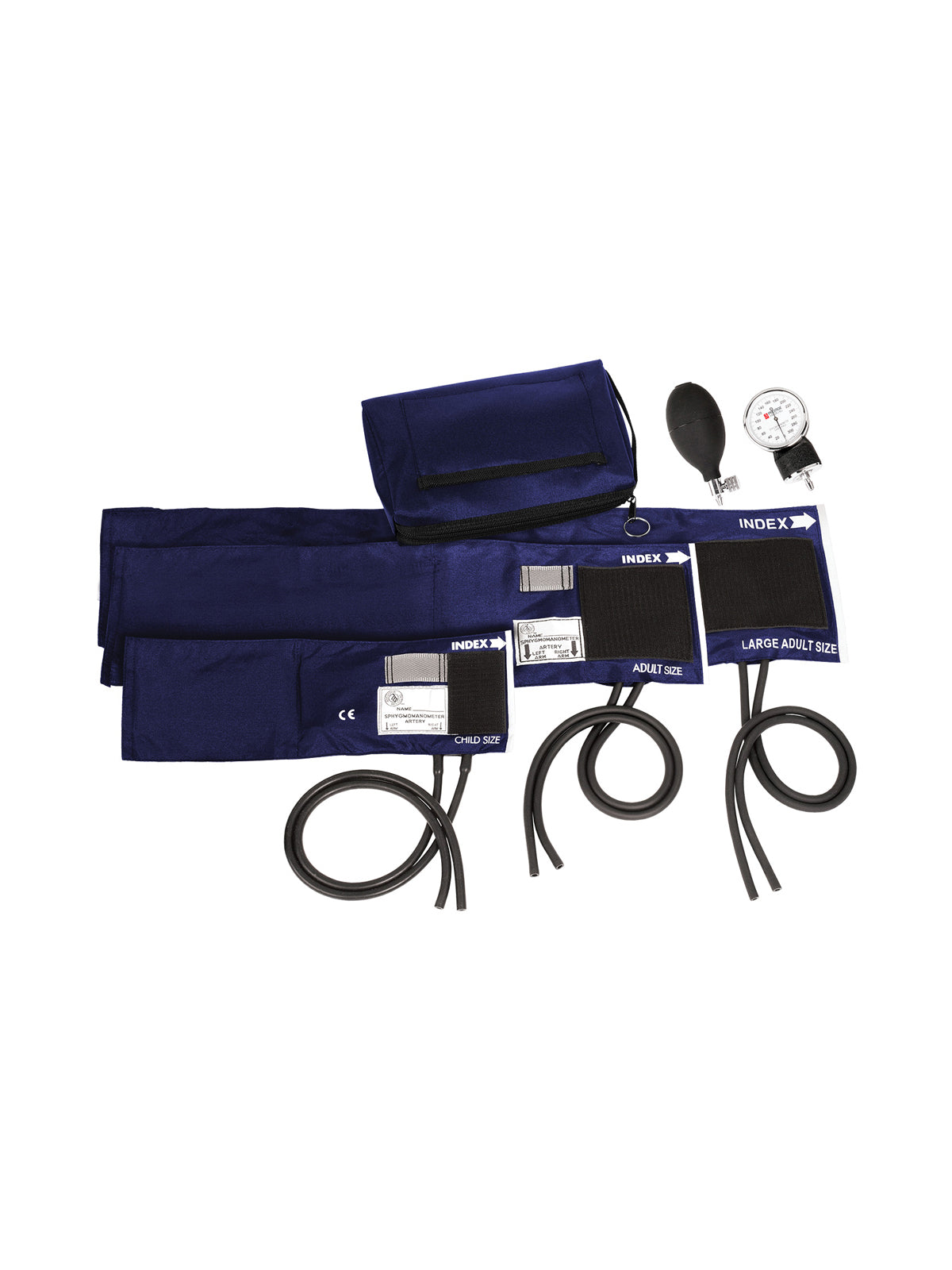 3-in-1 Aneroid Sphygmomanometer Set & Carrying Case - 882COM - Navy