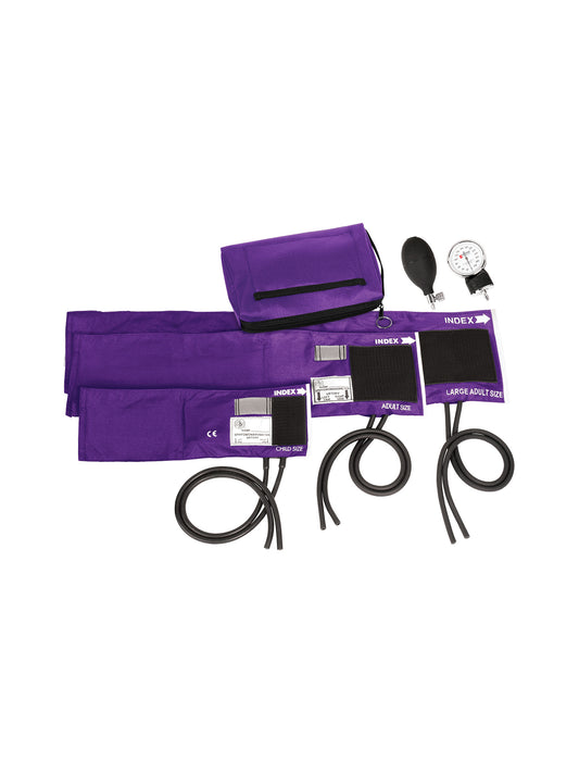 3-in-1 Aneroid Sphygmomanometer Set & Carrying Case - 882COM - Purple