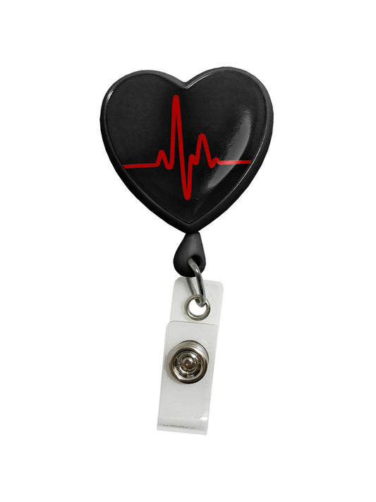 Retracteze™ ID Holder - S13 - EKG Heart Black