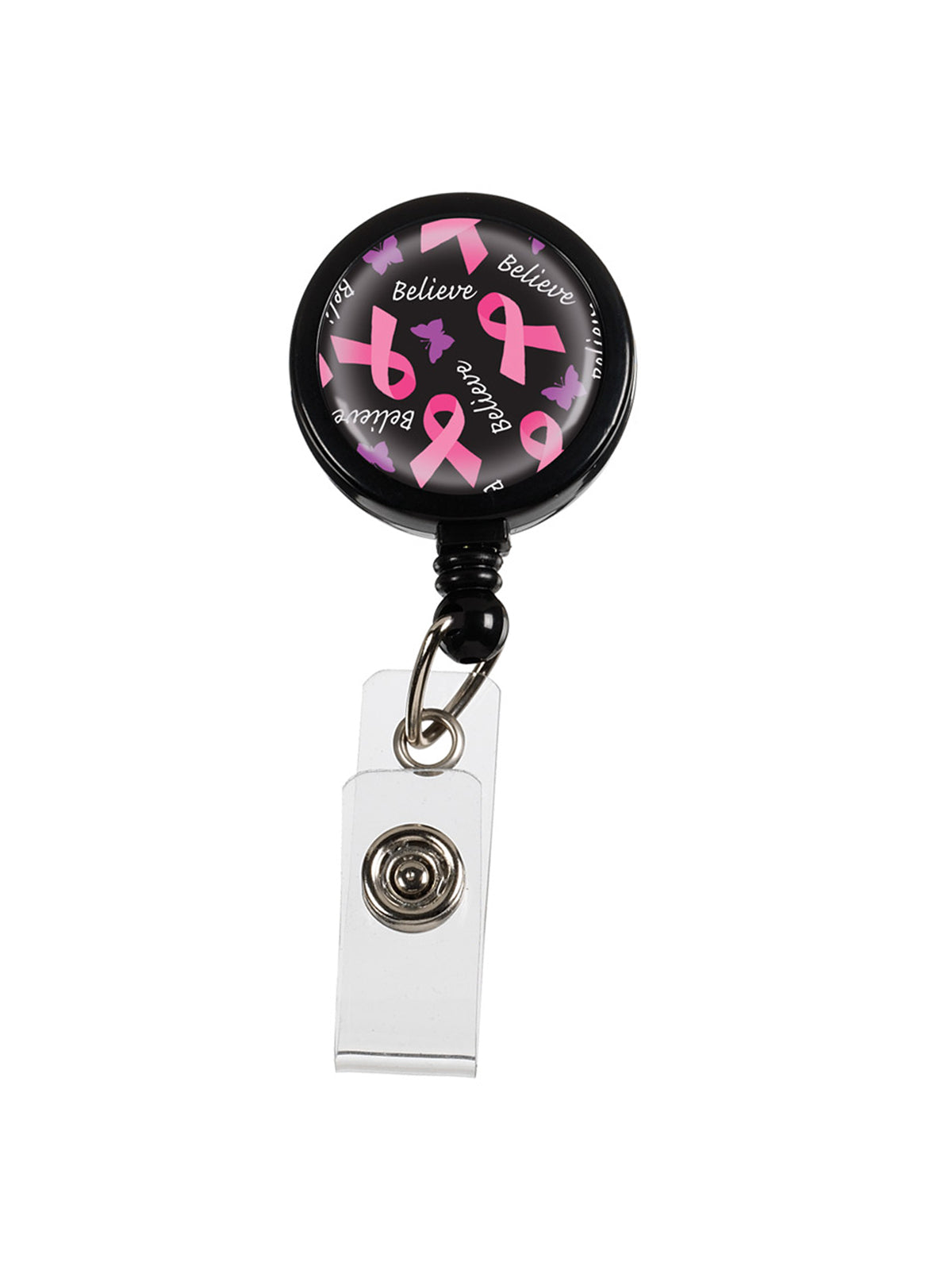 Retracteze™ ID Holder - S13 - Pink Ribbons and Butterflies