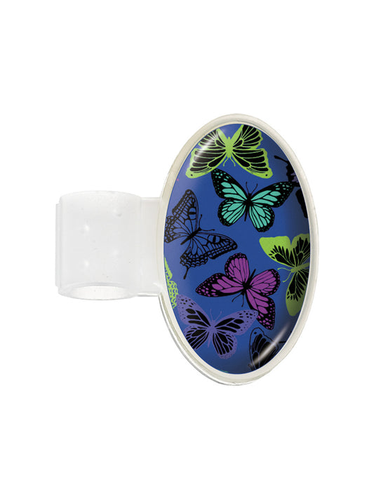 Printed Stethoscope ID Tag - S8 - Butterflies Navy