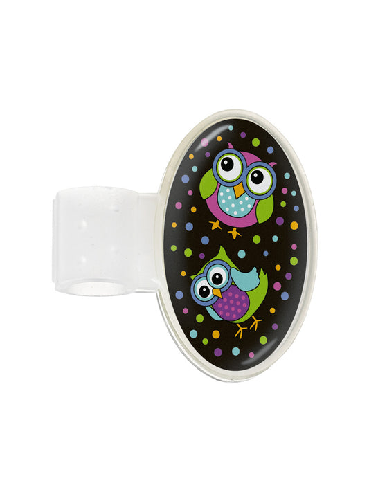 Printed Stethoscope ID Tag - S8 - Party Owls Black