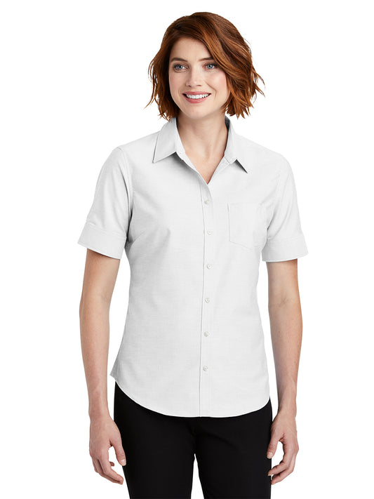 Women's Short Sleeve Oxford Shirt - L659 - White