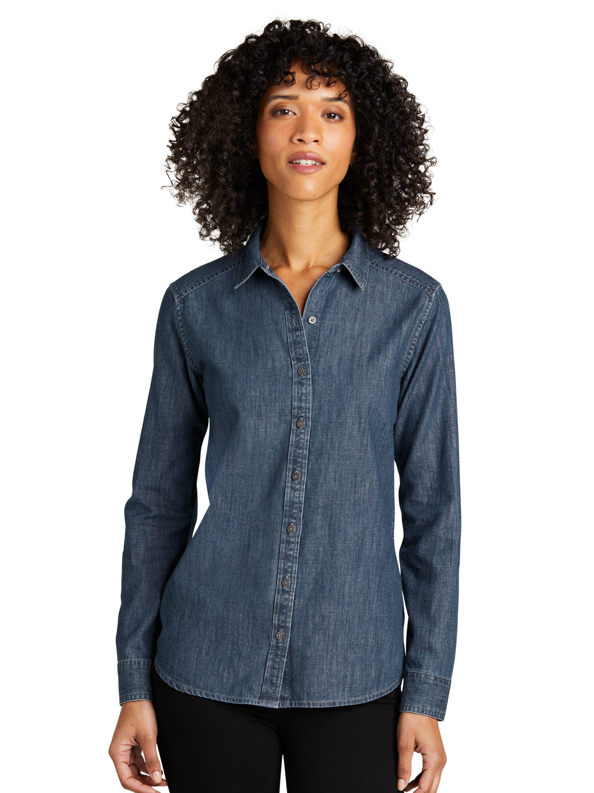 Women's Long Sleeve Shirt - LW676 - Medium Wash